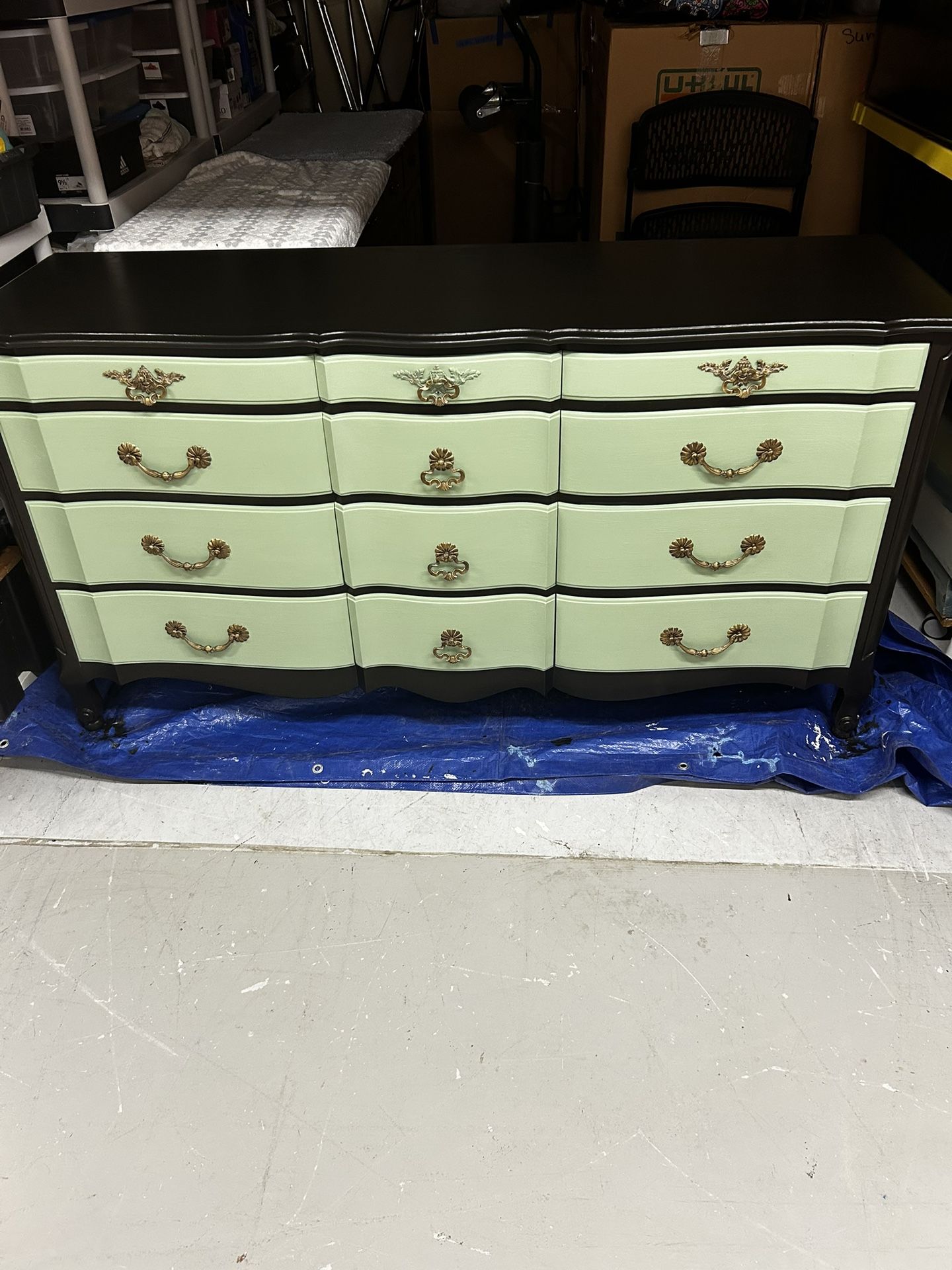 Antique white ash triple Dresser
