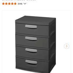 Sterilite 35.5 in. H x 26.625 in. W x 19.25 in. 4-Drawer Plastic Chest
