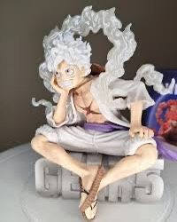 Anime One Piece sitting Nika Luffy white PVC Figure New No Box toy model 15cm
