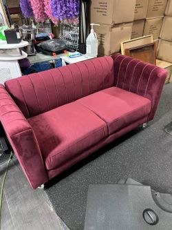 2 Seater Sofa, 68 inch Fabric Couches for Living Room, Mid Century Modern Loveseat Sofas with Armrest, Button Tufted Seat Cushion, Modern Couch for Be