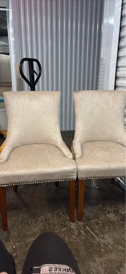 Set of 2 Luxury Upholstered Accent Chairs Cream & Gold Floral Design