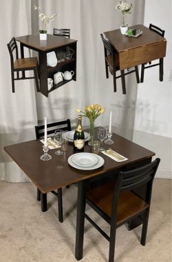 SPACE SAVER Drop Leaf Table & 2 Chairs PERFECT FOR STUDIO!