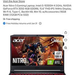 Acer Gaming Laptop Rtx 3050