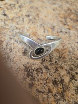 Vintage Onyx Sterling Bracelet. Stunning!