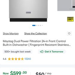 Stainless Steel Maytag Dishwasher 