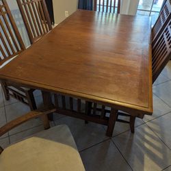 Wood Dining Room Table and Chairs