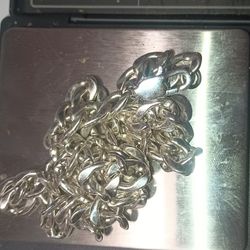Rhodium Plated Sterling Silver Chain 18" 49+ Gram 