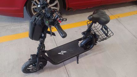 Phatom Black Electric Scooter with Seat and Rear Rack