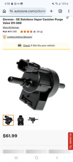 Dorman - OE Solutions Vapor Canister Purge Valve 911-388 $20 each or 100 pcs for $1,000