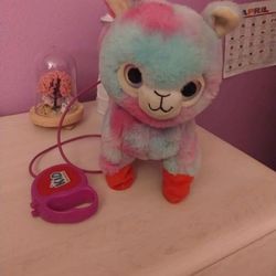 Kid Connection Purple & Blue Plush Walking Llama with Sound.