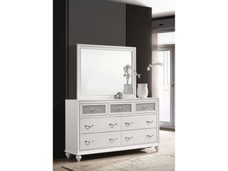 Barzini White Dresser and Mirror