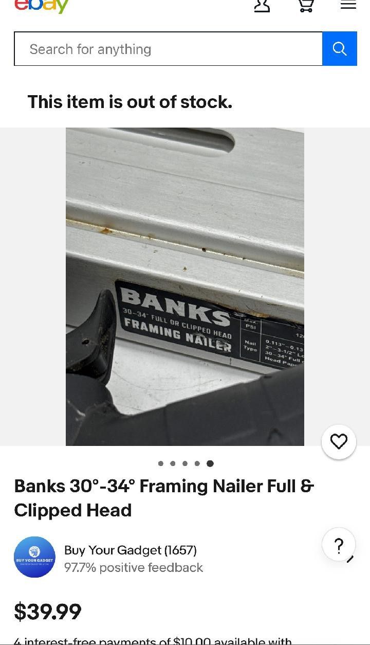Banks Framing Nailer 