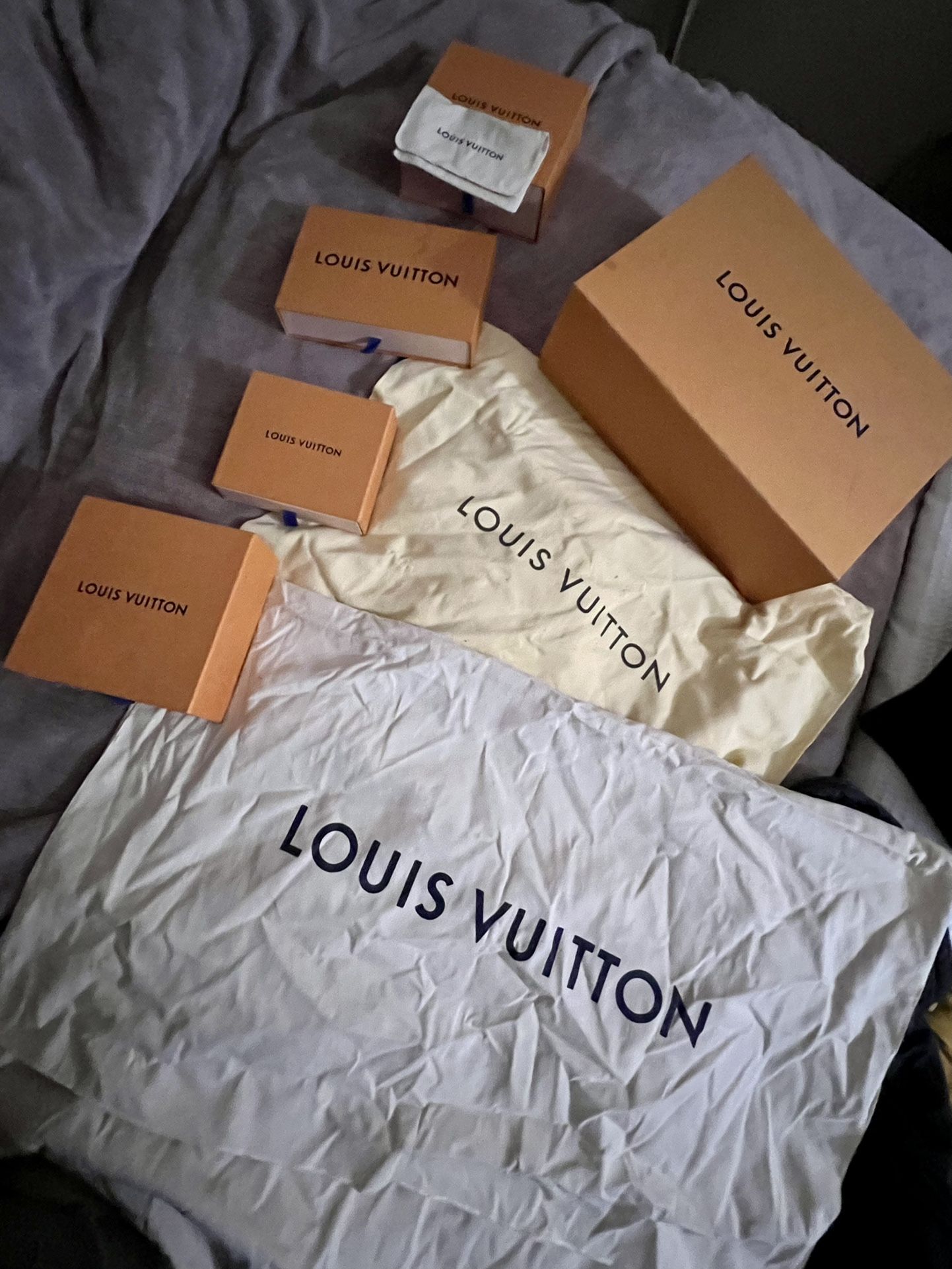 Louis Vuitton Boxes only (5) and dust bags one (XL) one (L)