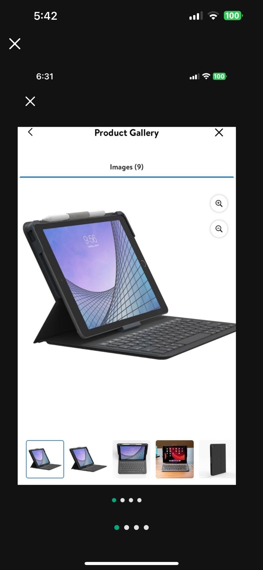 ZAGG - Messenger Folio 2 - Tablet Keyboard & Case for 10.2-inch iPad, 10.5-inch iPad/Air 3
