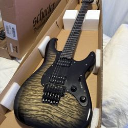 Schecter Diamond Series Prototype Sun Valley Super Shredder Exotic Quilt Top Charcoal Burst 6-String Electric Guitar
