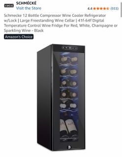 Schmecke 12 Bottle Compressor Wine Cooler Refrigerator