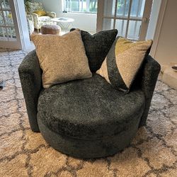 Swivel Chair Pair Teal 48" Diameter 30" Height