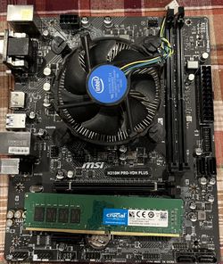 Gaming combo i3 9100F 3.60Ghz 16GB ram msi h310M Pro-VDH Plus motherboard and cpu tested and working