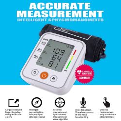 Blood Pressure Monitor Upper Arm, Large Cuff BP Monitors for Home(Grey) 