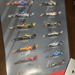 2019 Honda Racing Teams /NTT Indycar Autograph, Autograph Autograph Poster