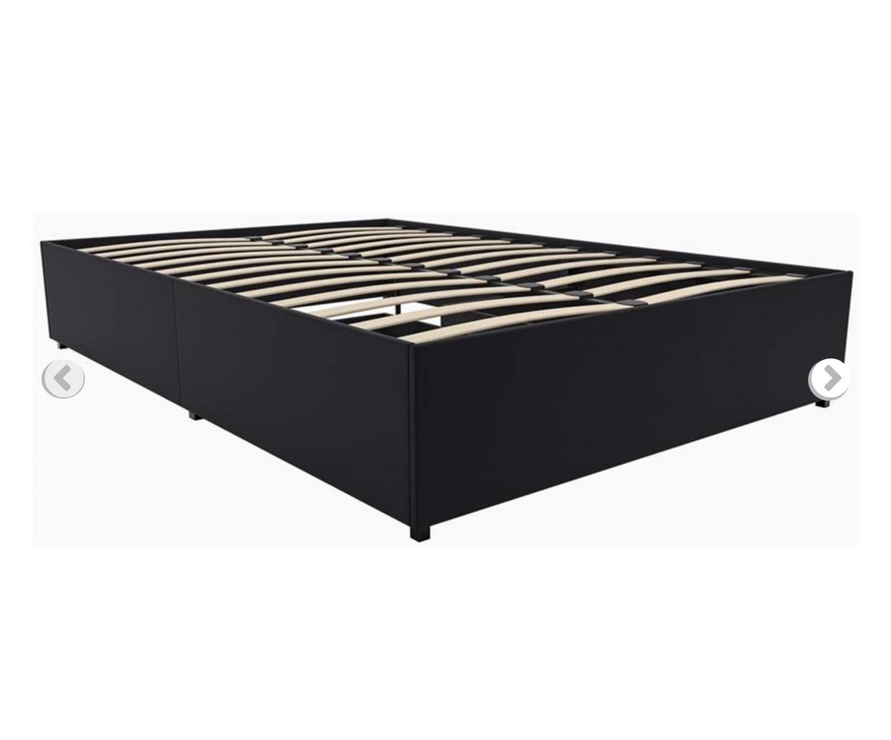 Maven Faux Leather Upholstered Queen Platform Storage Bed In Black 