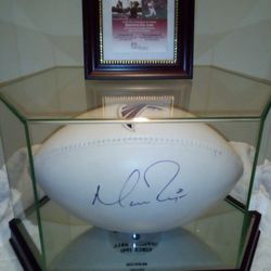 Authentic Signed Matt Ryan Football In Display Case  With JSA  C O A 