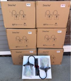 WHOLESALE Lot of (7) Smeike 2-Packs Outdoor Wall Sconce, Waterproof Wall Mounted BLACK Light Fixtures - $150 for All