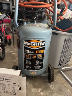 McGraw 20 gallon 135 psi air compressor