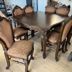 AICO Michael Amini Windsor Court Dining Table Set with Chairs