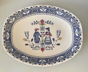 Vintage Johnson Brothers "Hearts & Flowers" oval serving platter.