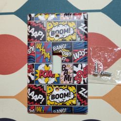 Comic Book Inspired Light Switch Cover Plate 