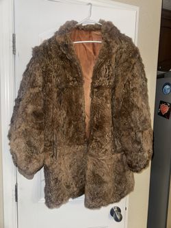 100% Real Rabbit Fur Coat