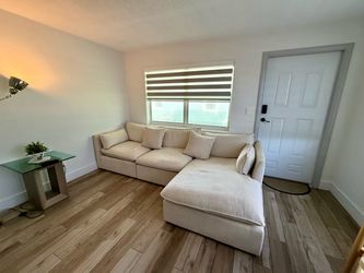 Modular Sectional Sofa w/ Chaise — Cream, Like New