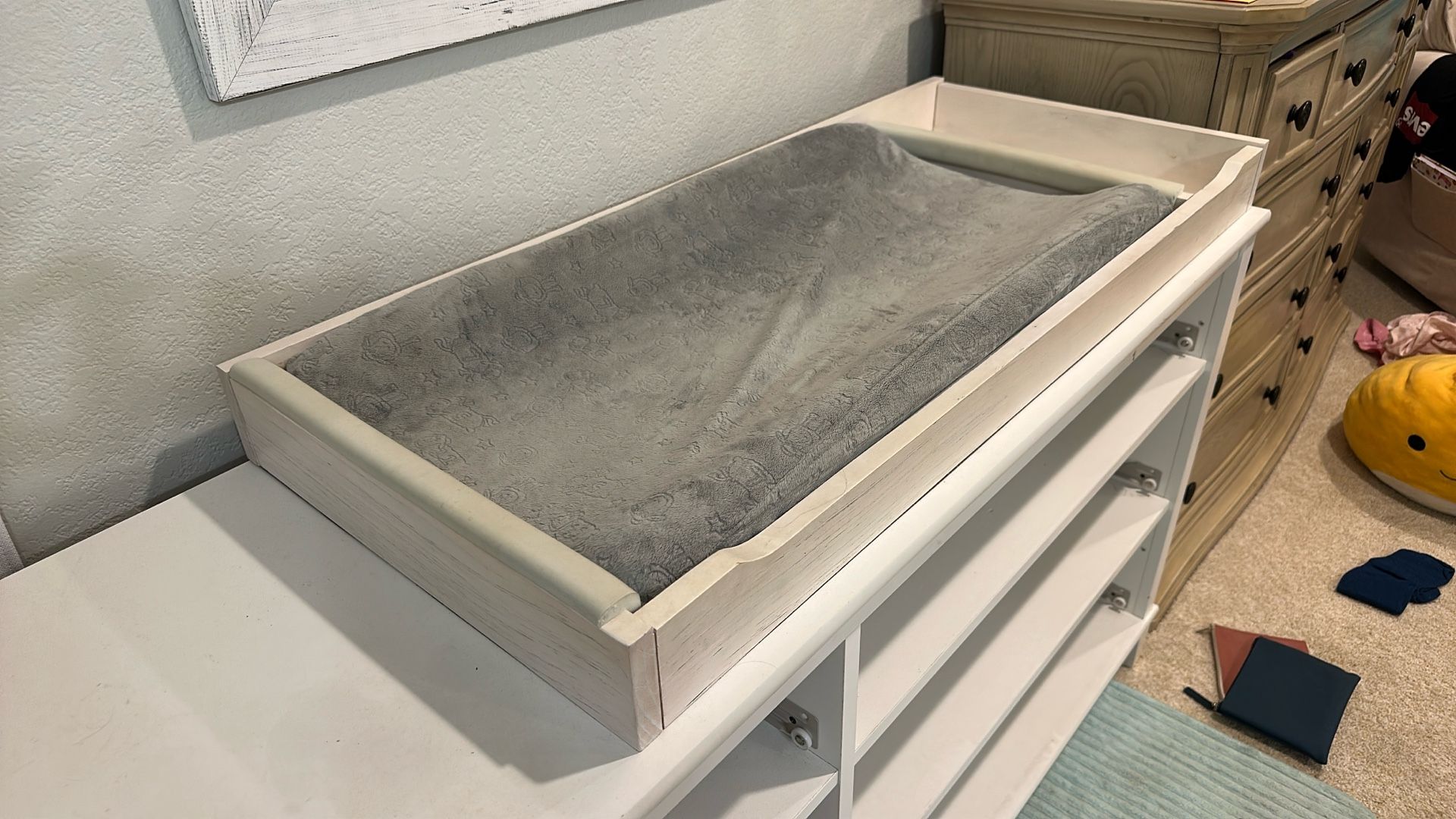Diaper Changing Station With Pad And Washable Cover