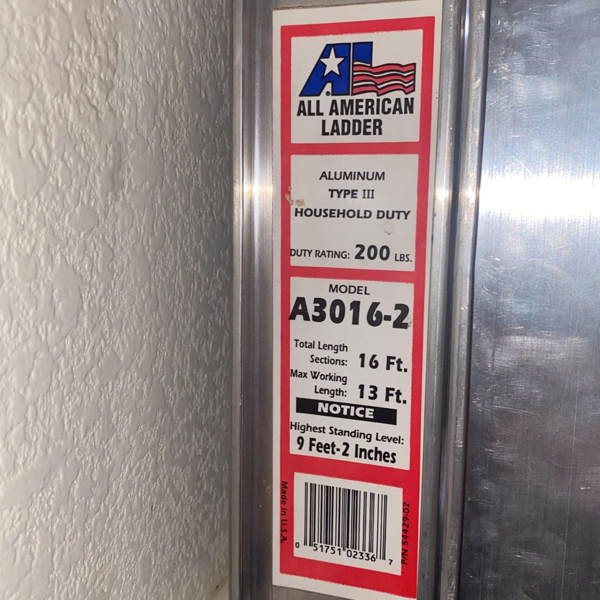 13’ Aluminum Extension Ladder