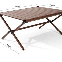 ALUMINUM ROLL-TOP TABLE