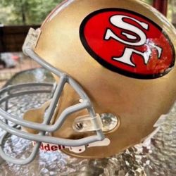 Autographed full size Joe Montana 49er Replica helmet