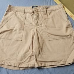  Vintage Utility Khaki Tan Ladies Shorts 