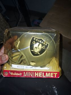 Riddell mini helmet signed by cliff branch