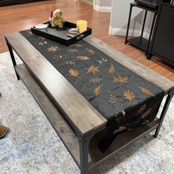 Coffee Table Metal And Grey Wood 24x18x47 $75..