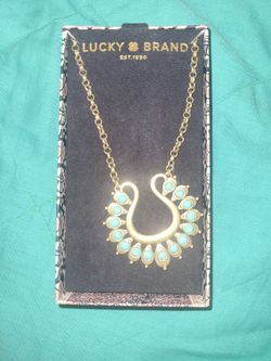 Lucky Brand necklace gold and turquoise Brand New