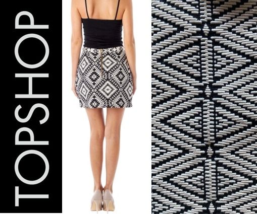 Topshop Aztec Geometric Print A Line Mini Skirt Size 8