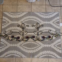 Vintage Iron Wall Decoration Flowers and Leaves 49.5"x14.5"