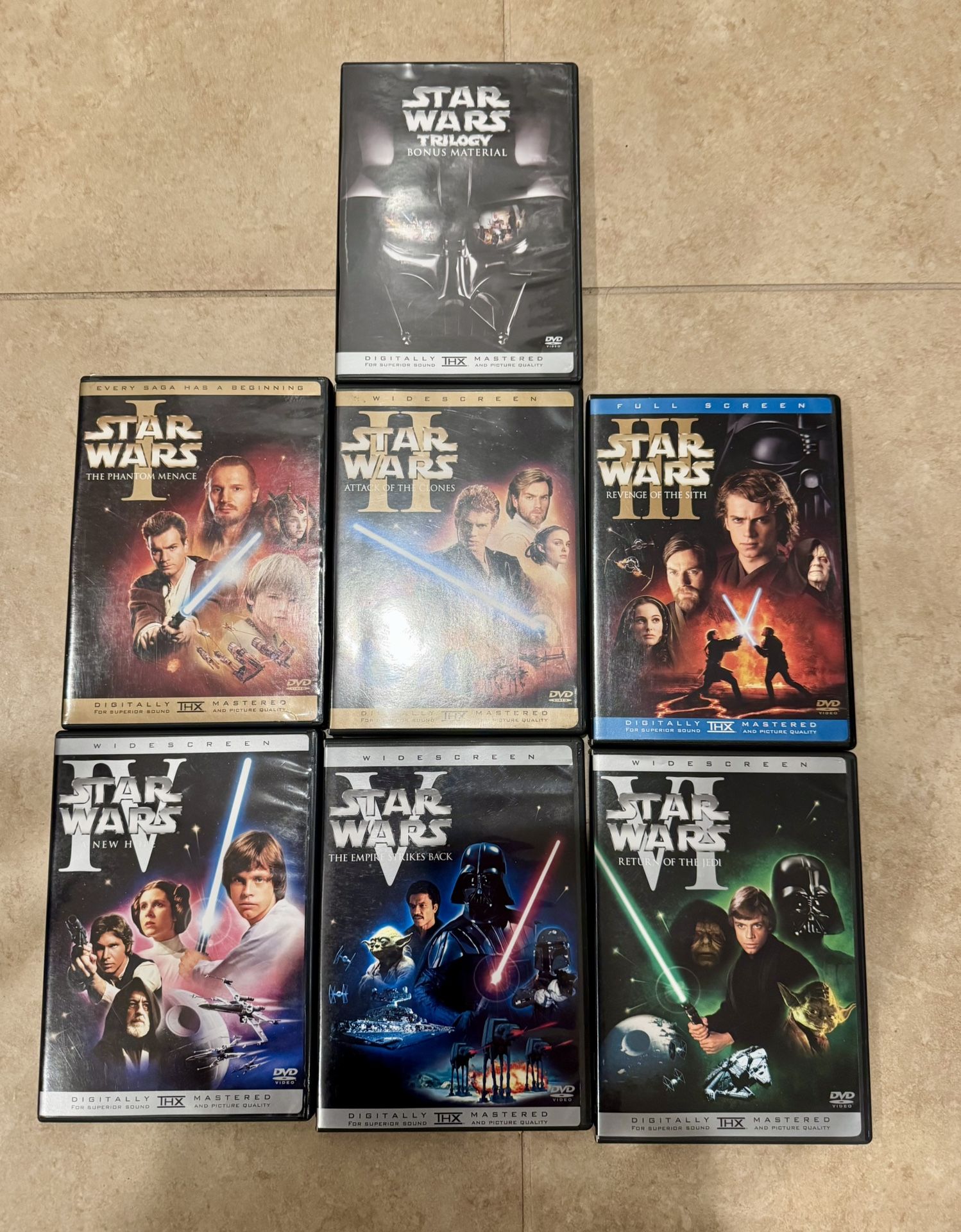 Star Wars DVDs Prequel Trilogy & Original Trilogy