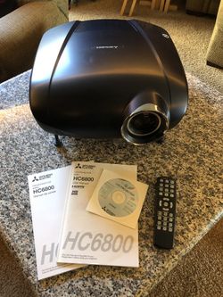 Mitsubishi LCD 1080i HD Projector & Screen- Low Hours