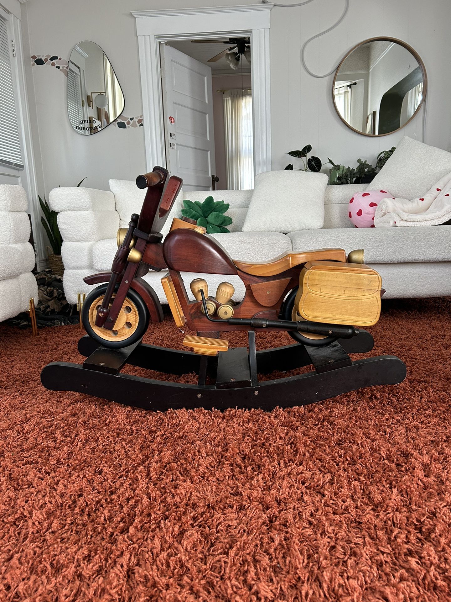 Wooden Motorcycle rocking horse