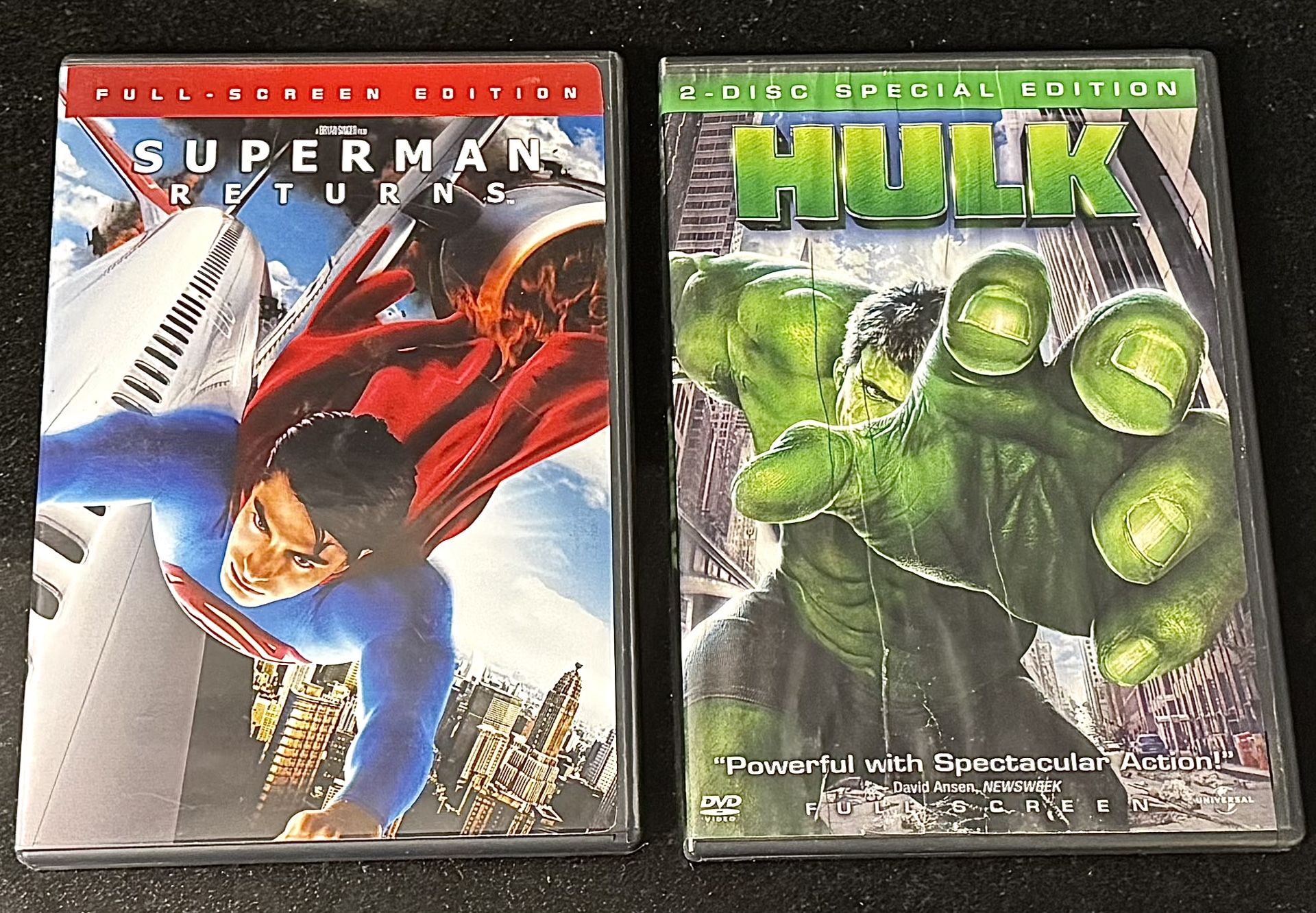 🚨Bargain: 📀 2 Super Hero Action DVD Movies: Superman Returns + Hulk (new)