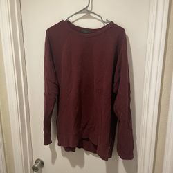 J. Crew Burgundy Crewneck Side Zipper Sweatshirt Size XL
