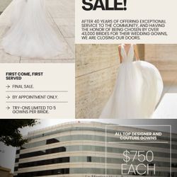 ALL TOP DESIGNER AND COUTURE GOWNS $750 EACH