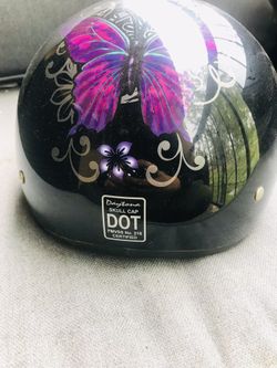 	 Daytona Skull Cap Butterfly Motorcycle Helmet